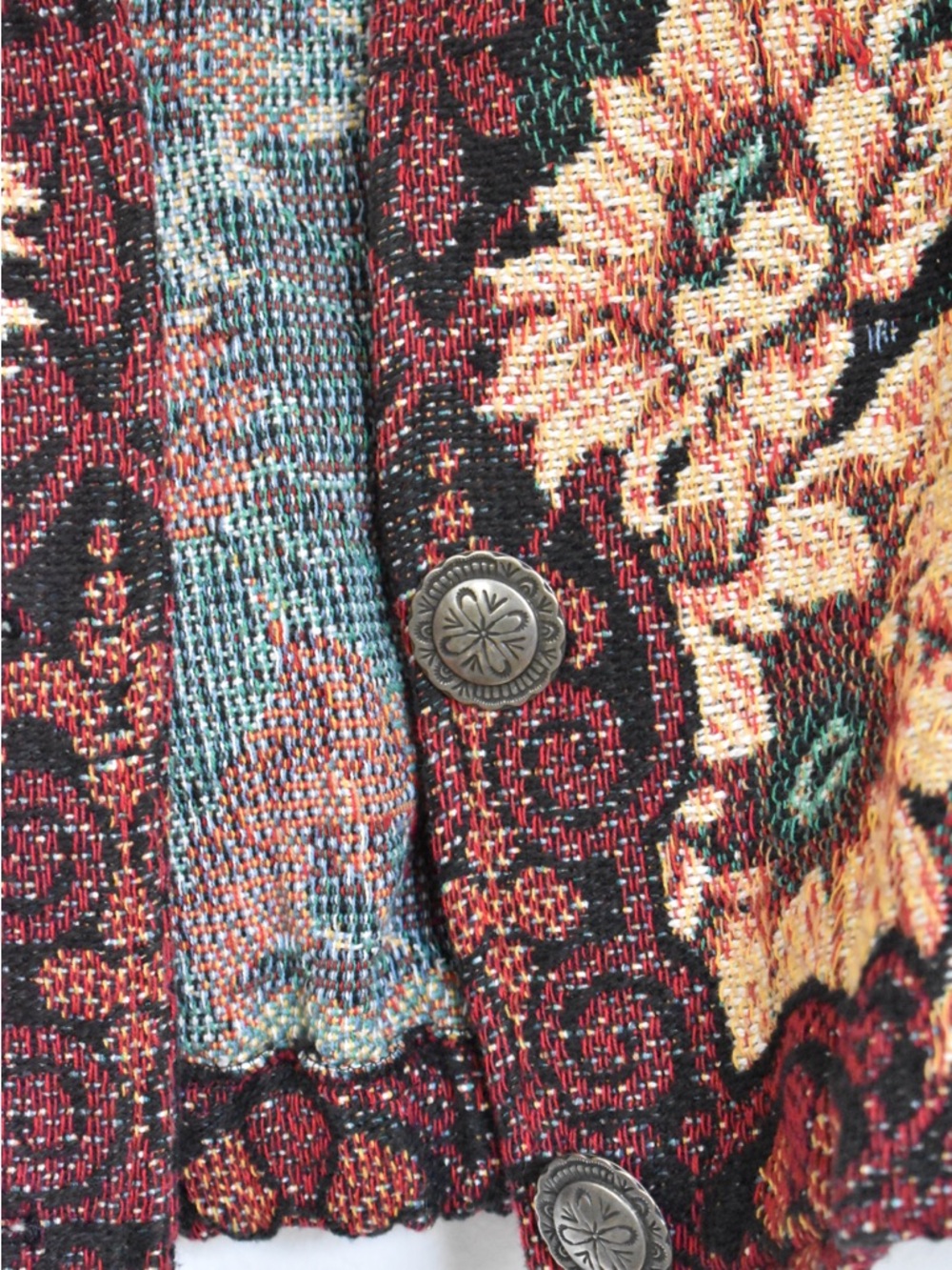 Vintage Painted Pony Sunflower Tapestry Jacket One Size - Picture 2 of 7